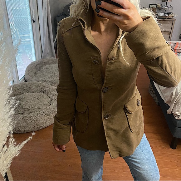 Zara Jackets & Coats Zara Woman Peacoatblazersize Small S Tan Brown